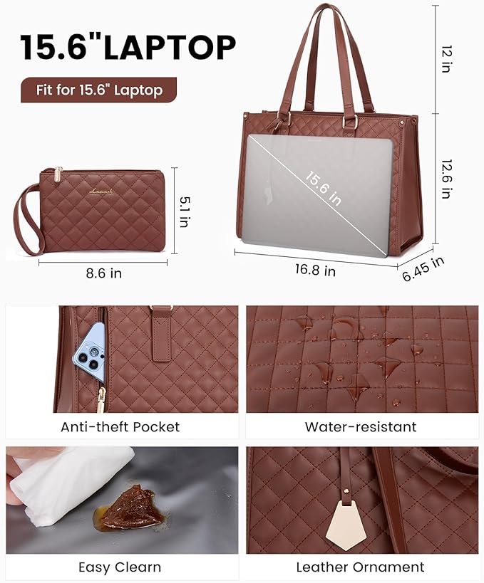 Large capacity Handbag with lunch storage