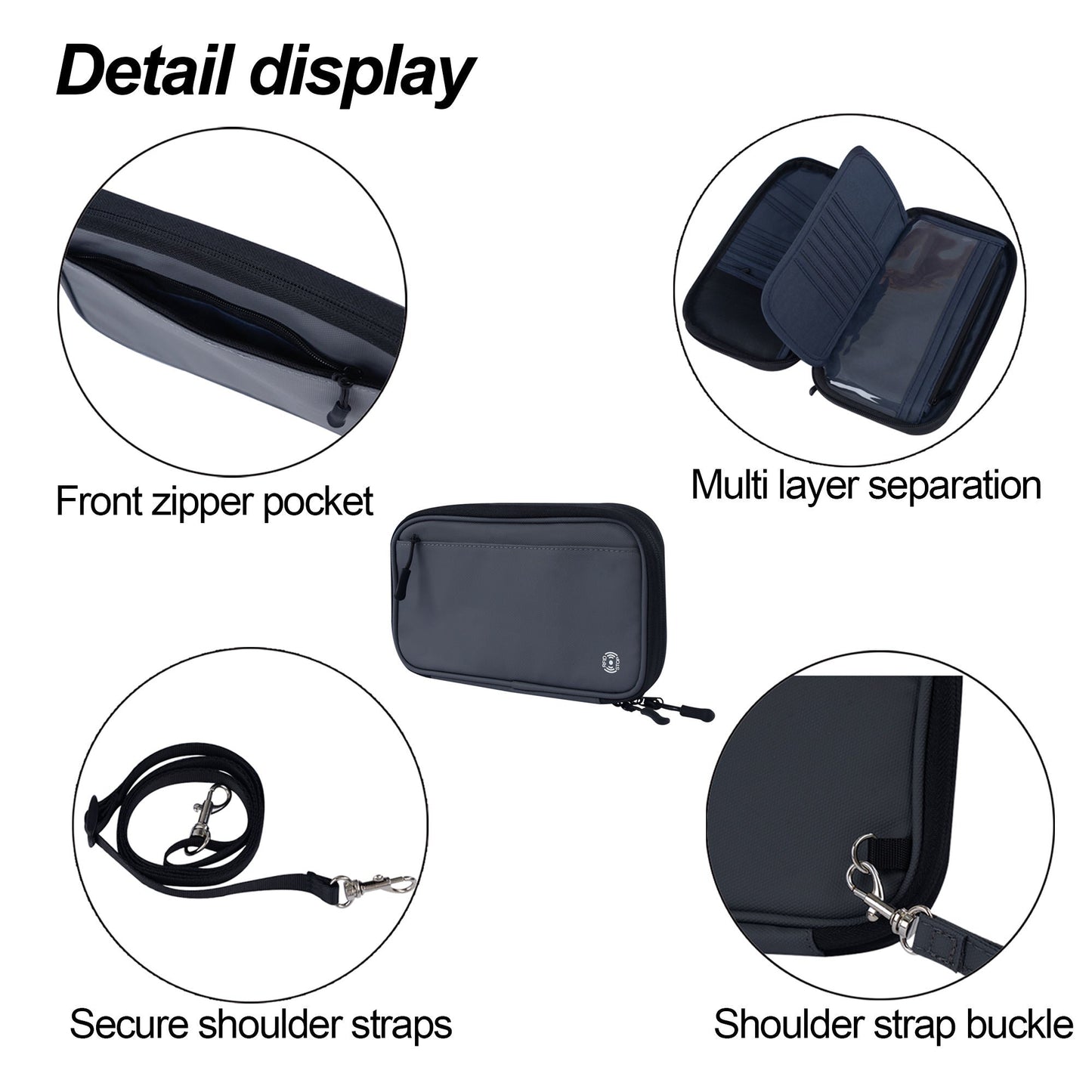 Multi Functional RFID Blocking Passport Bag